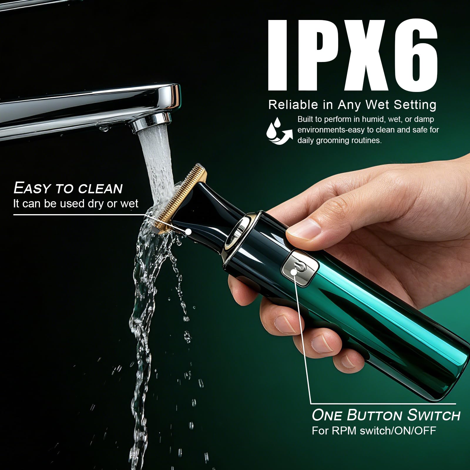 5-in-1 Back Shaver for Men with Long Handle, Green