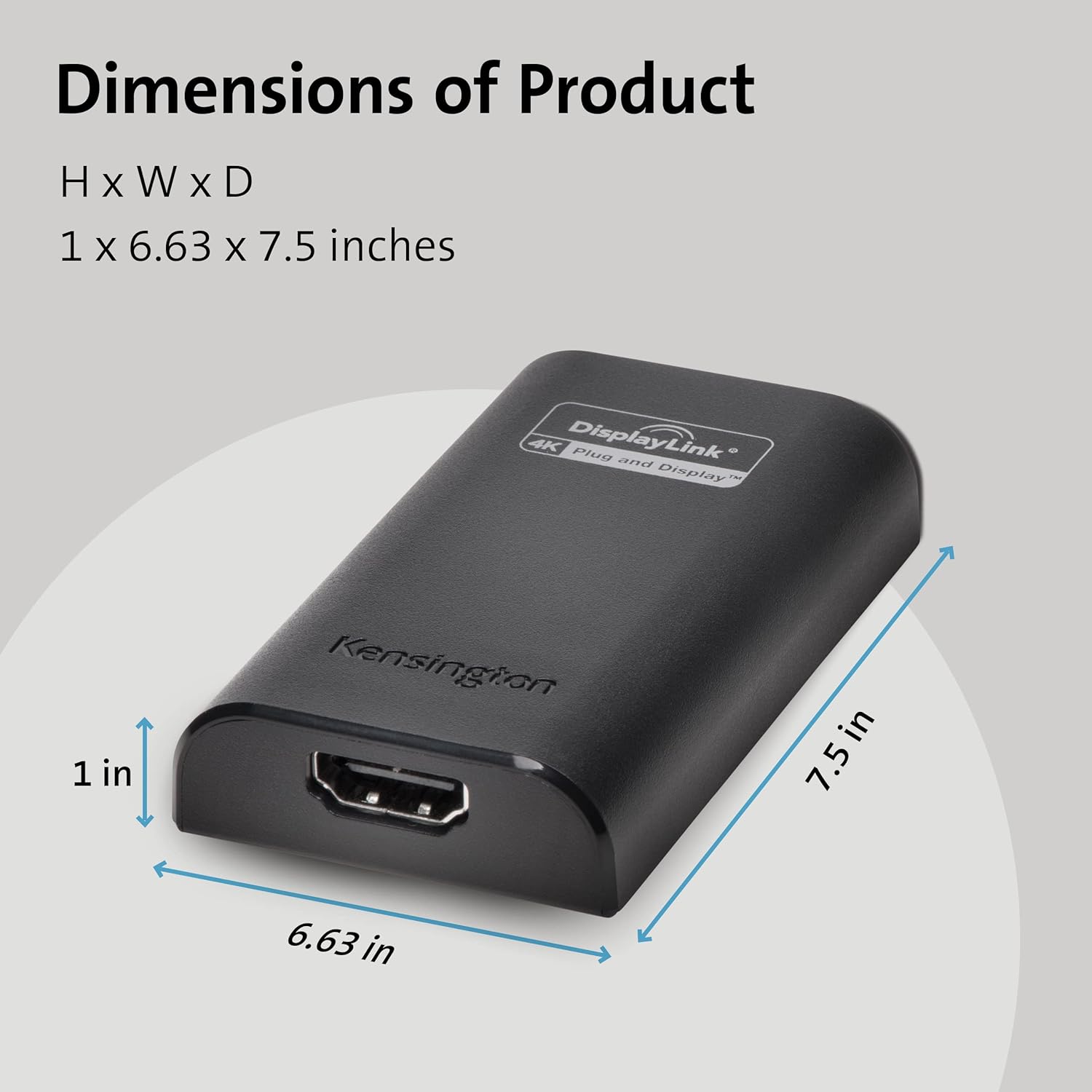 Kensington VU4000 USB 3.0 to HDMI 4K Video Adapter (K33988WW), Black : Everything Else