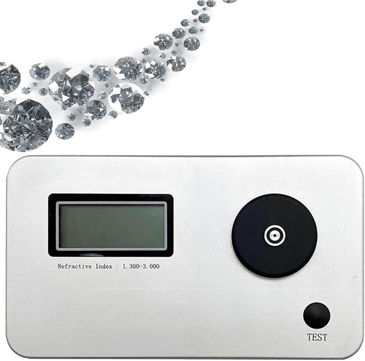 Gemstone Refractometer, Jewelry Tester Identification Tools, Refractive Index 1.300-3.000, with LCD Screen Display, for Jewelry, Gold, Silver and Diamond
