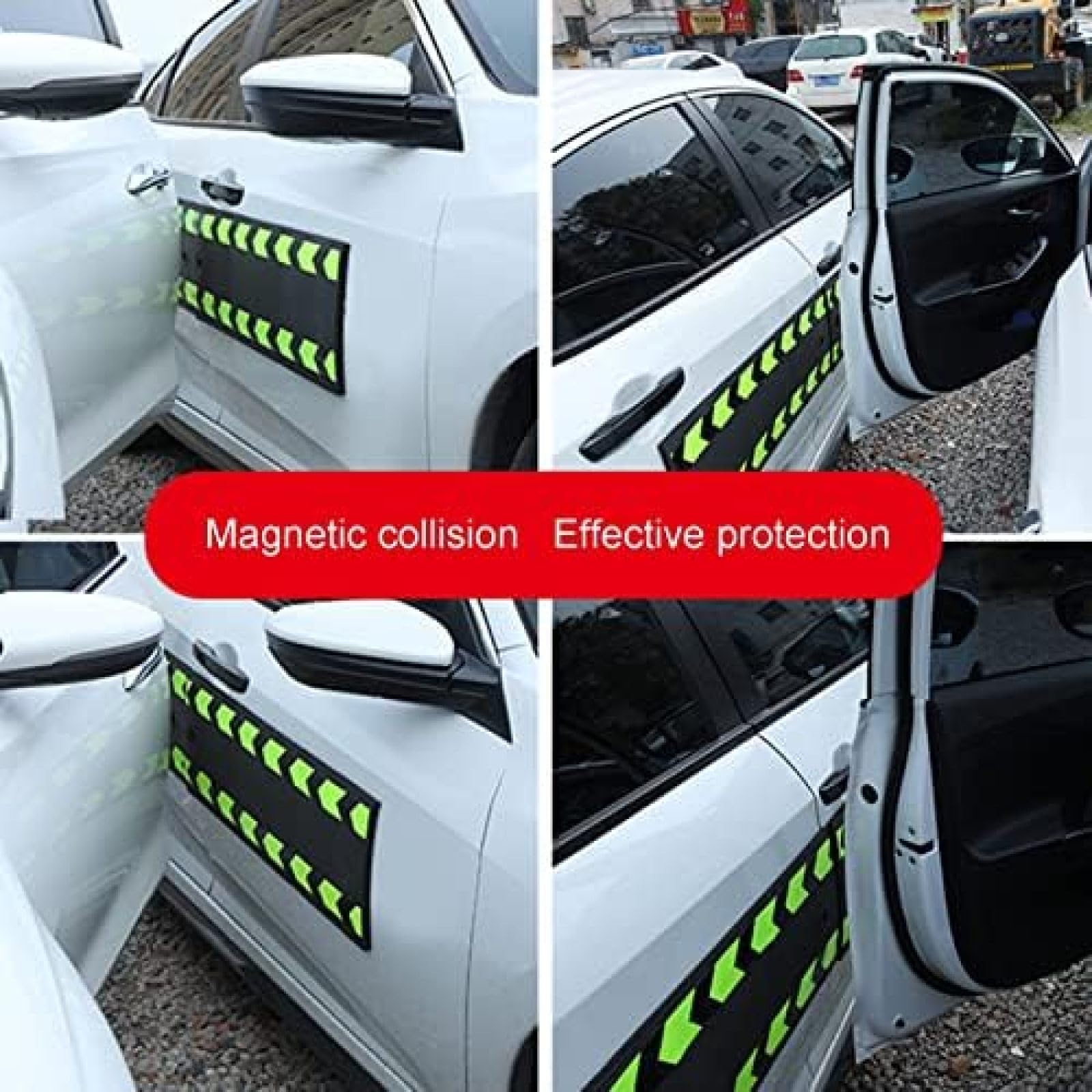 Protector magnético para Puerta de Coche, Protectores de Borde de Puerta, cojín Suave extraíble Que Protege Las Puertas de tu Coche, Black-2pcs, 80x25cm
