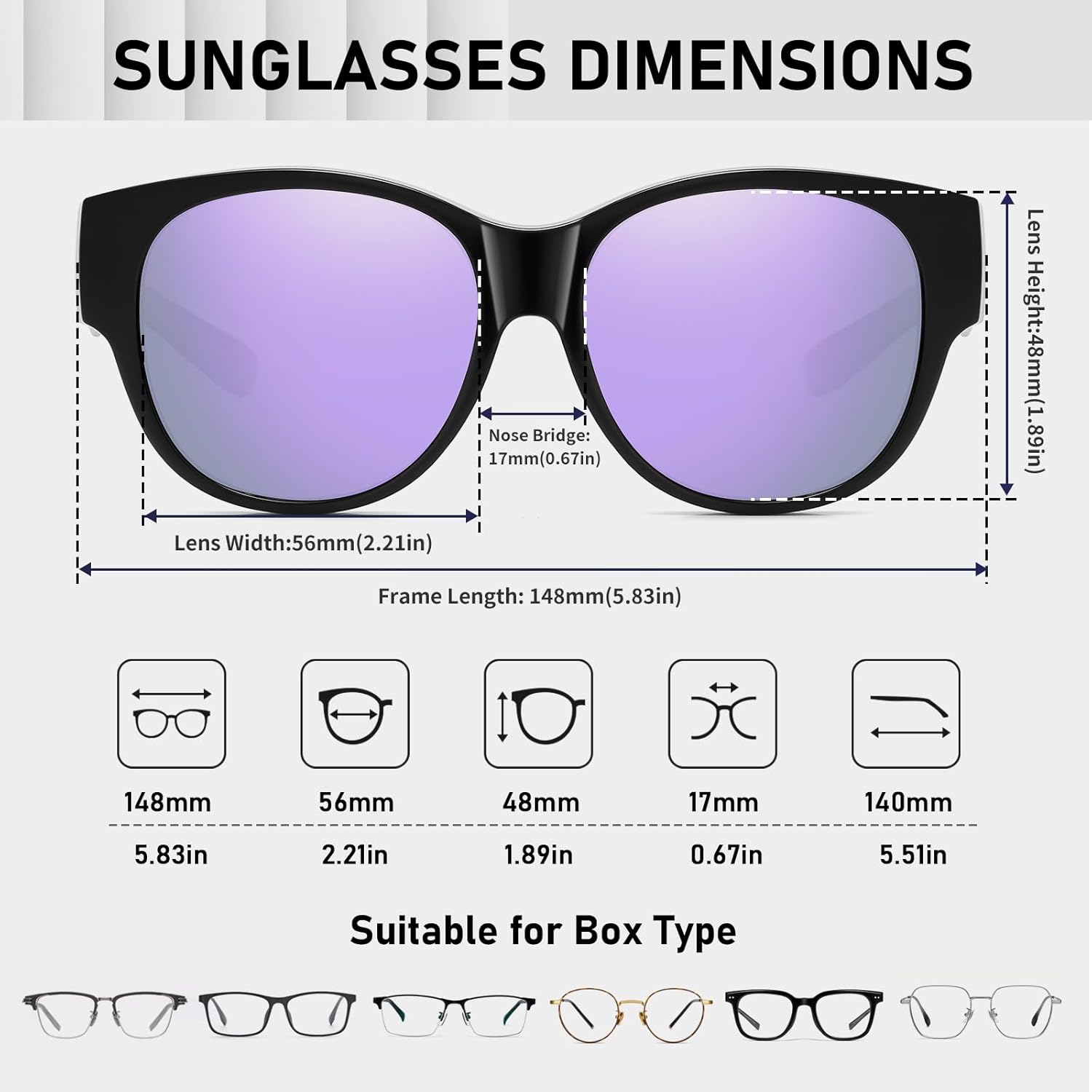 HAOLOTA Fit Over Glasses Sunglasses for Women Polarized, Trendy Cat Eye Sunglasses Wear Over Glasses, UV Protection - Image 4