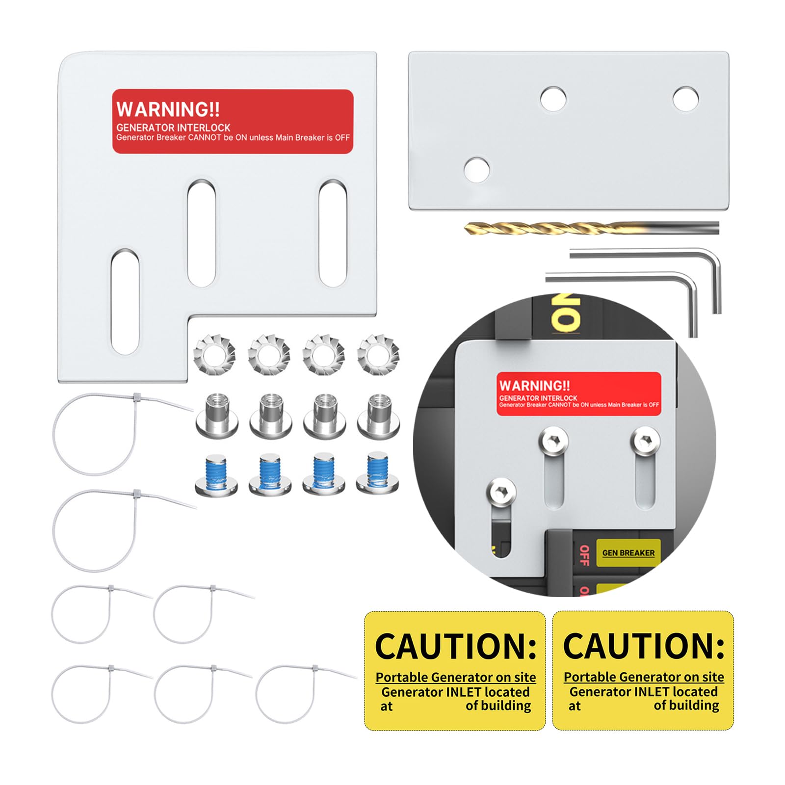 KWOLYKIM Generator Interlock Kit, 1-3/8 Inch Space Between Main & Generator Breaker 1 Set Electrical Interlock Kit Compatible for Square D QO or
