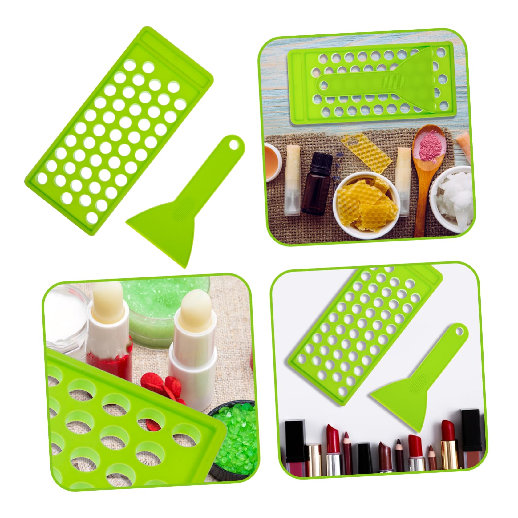 Kit para Hacer Bálsamos Labiales DIY con Bandeja de 50 Agujeros y Espátula