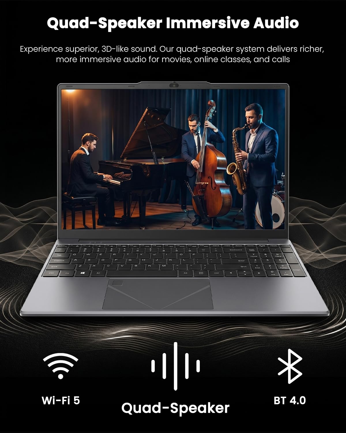 2026 PC Portatile 15.6", Core i5-6200U (fino a 2,8 GHz) Laptop, 16GB Dual-Channel DDR3 256GB SSD, Win 11 Computer Portatile per Studenti con Impronta digitale, Tastiera retroilluminata