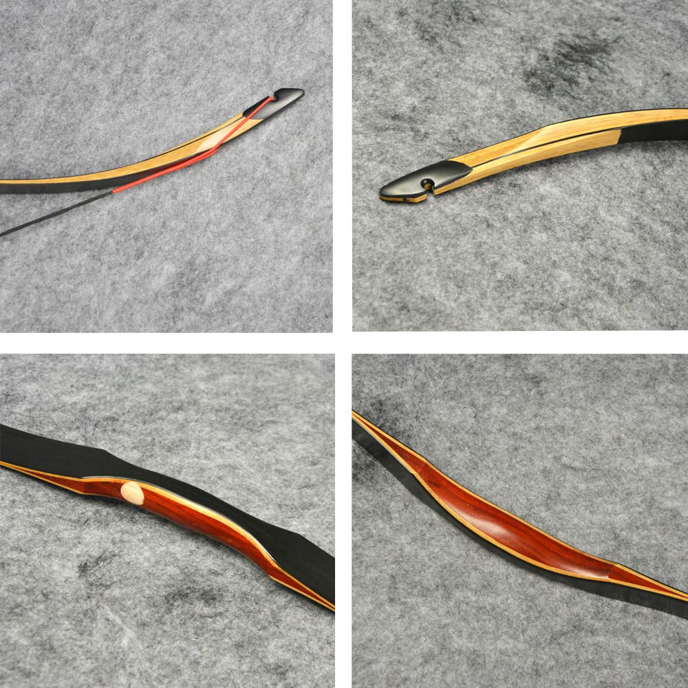 SHARROW Tiro con L'Arco Arco Tradizionale Arco Ricurvo Arco Lungo Longbow Fatto a Mano Cavallo da Caccia Mongolo Arco in Legno 20-50lbs per Principianti Gioco di Allenamento Sportivo all'aperto