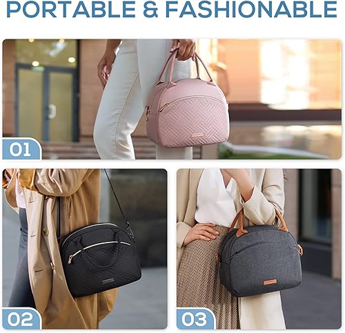 Miniatura 6 de TOURIT Lonchera con aislamiento para mujer, lindas loncheras para mujer, trabajo, picnic, color negro medianoche