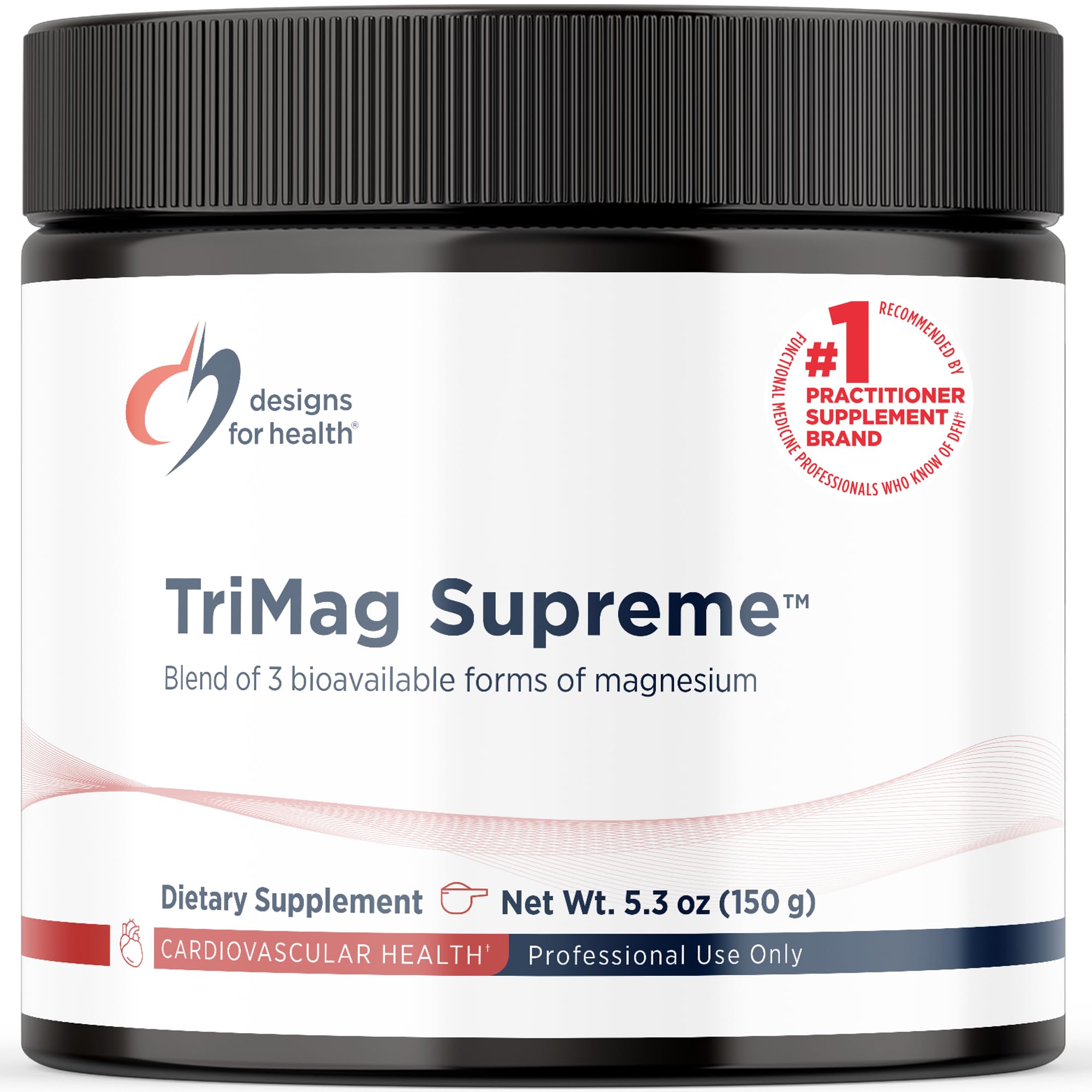 Designs for Health TriMag Supreme Powder - 300mg Triple Magnesium Drink - May Support Heart Health & Energy - Magnesium Orotate, Glycerophosphate + Bisglycinate Chelate (30 Servings / 150g)