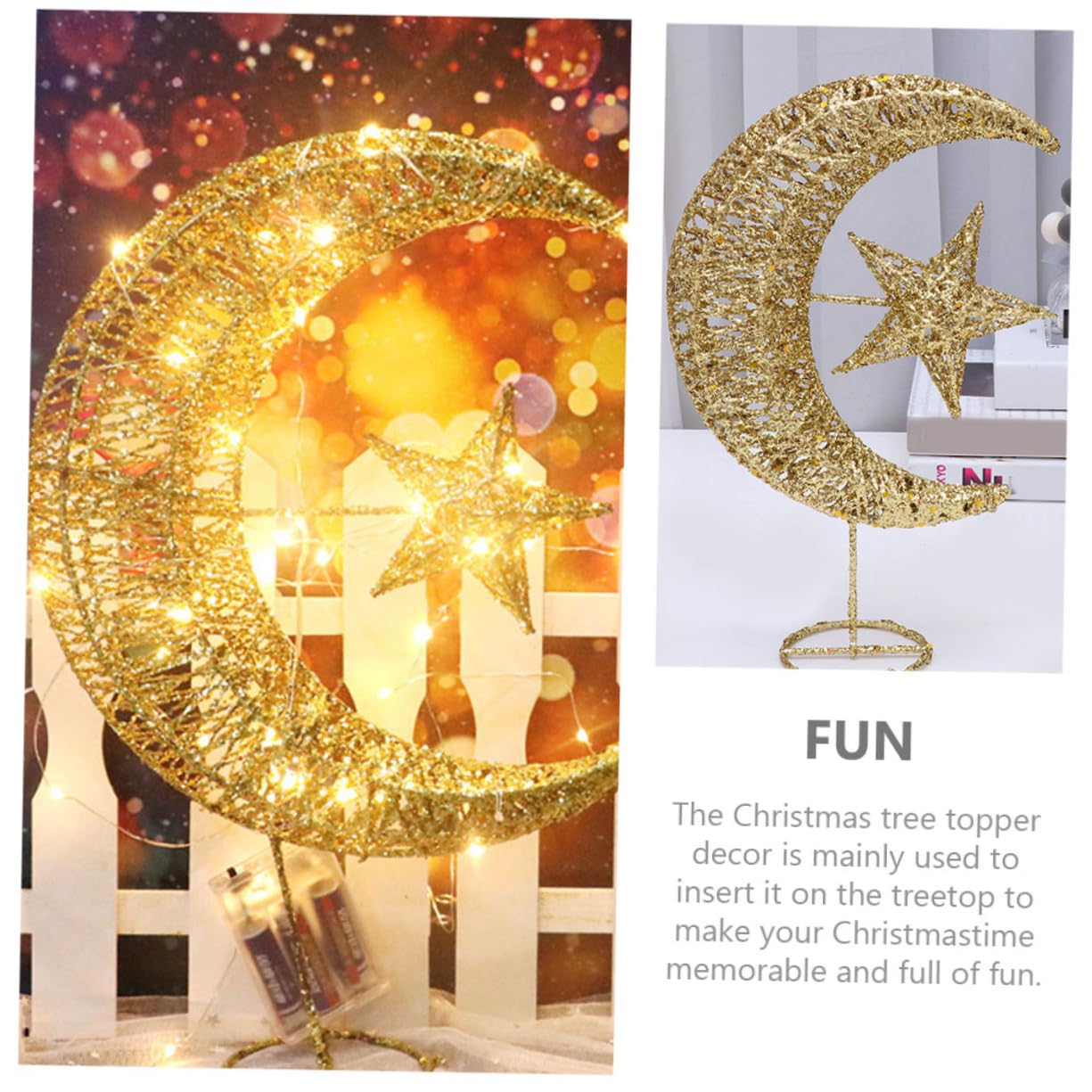 Cabilock 4 Piezas De Adornos para Árbol De Navidad Adornos Navideños Luces De Hadas Estrella para La Superior del Árbol De Navidad Decoración para Exteriores Estrella para El