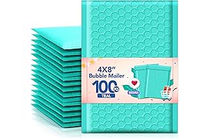 GSSUSA 100 Pack Bubble Mailers 4x8 Teal