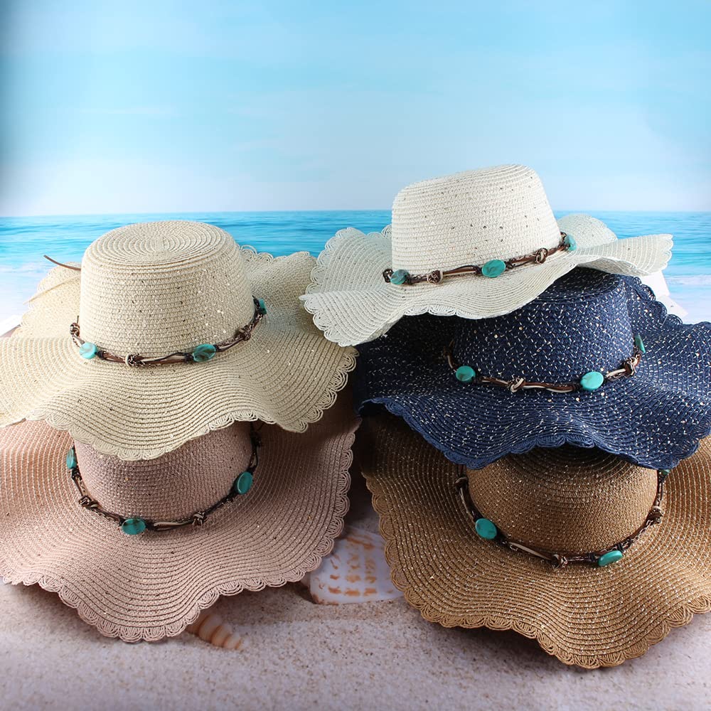 Cappello da Sole Estivo alla Moda, con Nappe in Pizzo e Tesa Larga in Paglia.