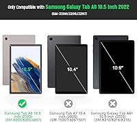Vista 2 de Rantice Funda para Galaxy Tab A8 con soporte, híbrida a prueba de golpes para tablet Samsung A8, 10.5 pulgadas (SM-X200/X205/X207), negro y azul