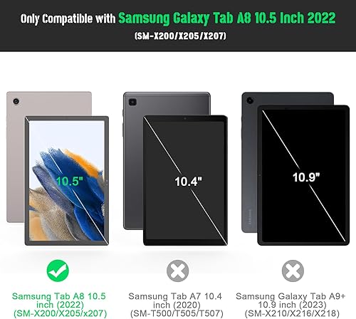 Miniatura 2 de Rantice Funda para Galaxy Tab A8 10.5 con soporte, híbrida a prueba de golpes para Samsung A8 Tablet Case 10.5 pulgadas (SM-X200X205X207), color