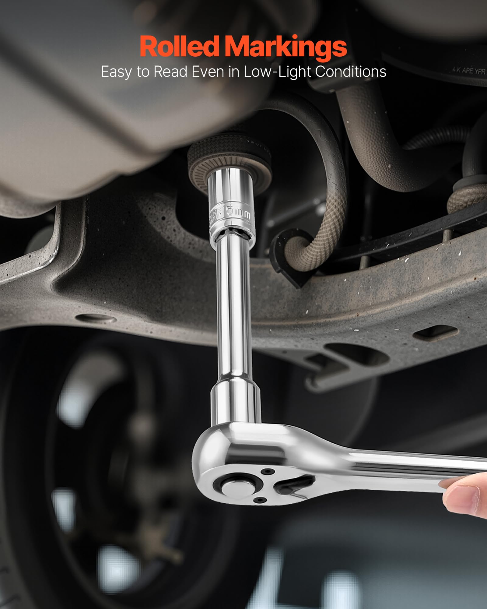 VEVOR Zestaw nasadek, 149 sztuk, 9,5 i 6,4 i 12,7 mm, zestaw nasadek i grzechotki, SAE i metryczne, głębokie i płytkie, zestaw narzędzi mechanicznych z bitami, akcesoria, walizka do przechowywania