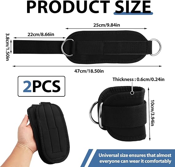 Gym Wrist Straps Adjustable Leg Weight for Men and Women,Ankle Straps for Cable Machines Neoprene Padded with Adjustable Triangular Hook&Loop and Secure Cuff Design for Workouts Strength Training