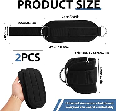 Gym Wrist Straps Adjustable Leg Weight for Men and Women,Ankle Straps for Cable Machines Neoprene Padded with Adjustable Triangular Hook&Loop and Secure Cuff Design for Workouts Strength Training