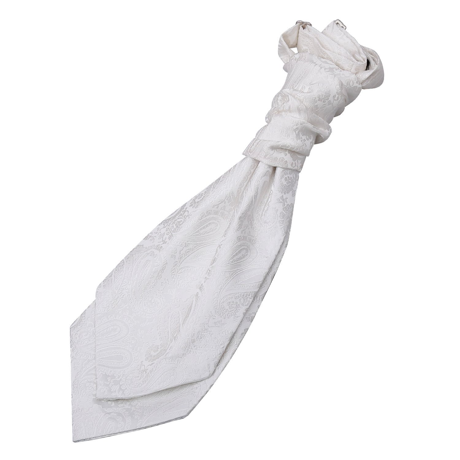 Dqt Boys Ivory Paisley Floral Scrunchie Cravat – Pre-Tied Wedding Page Formal Neckwear