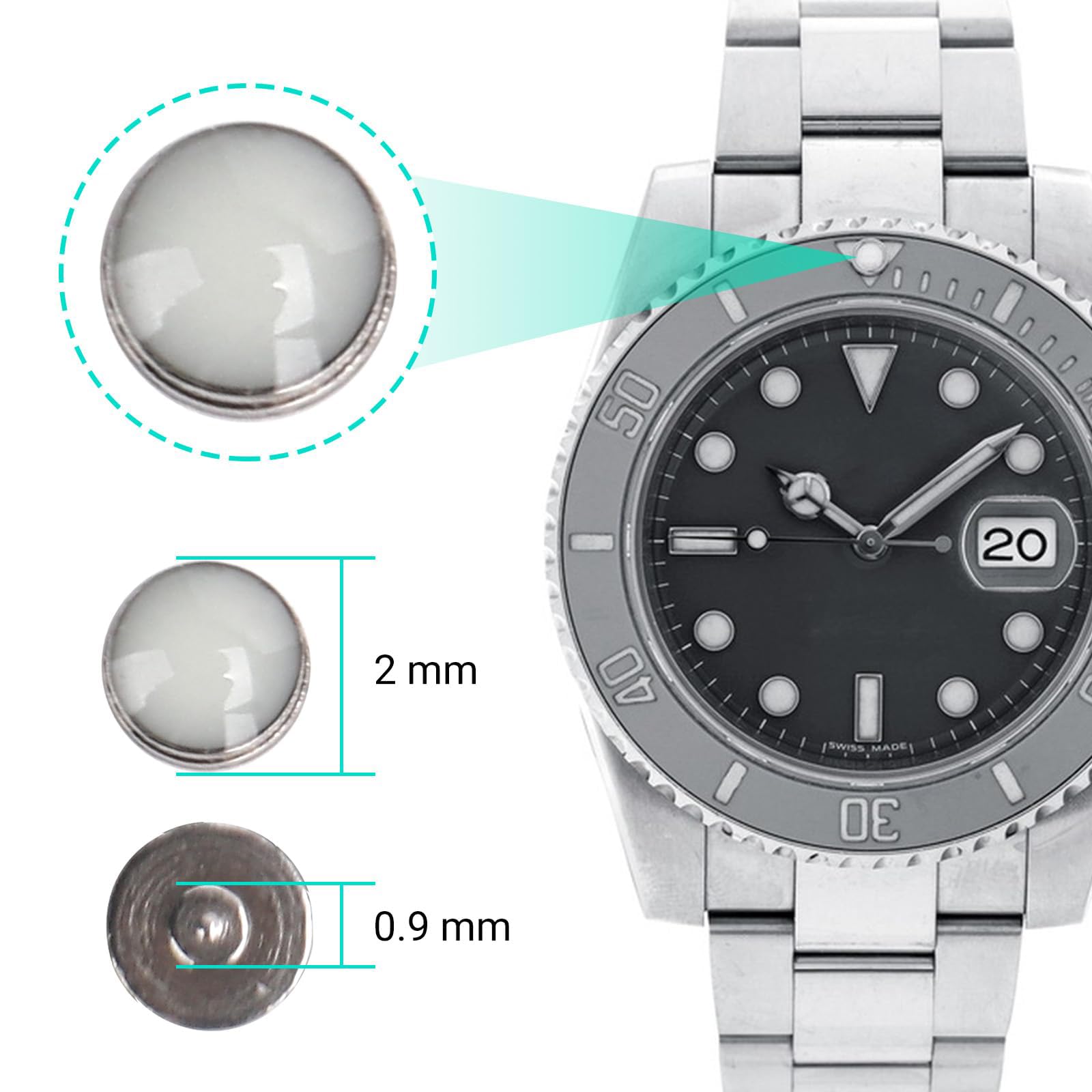 10pcs Luminous Bezel Dot, Glow in the Dark Bezel Dot for Watch, Green Dial Luminous Dot Watch Parts, Watch Parts Accessory, Watch Luminous Dot for Watch Makers