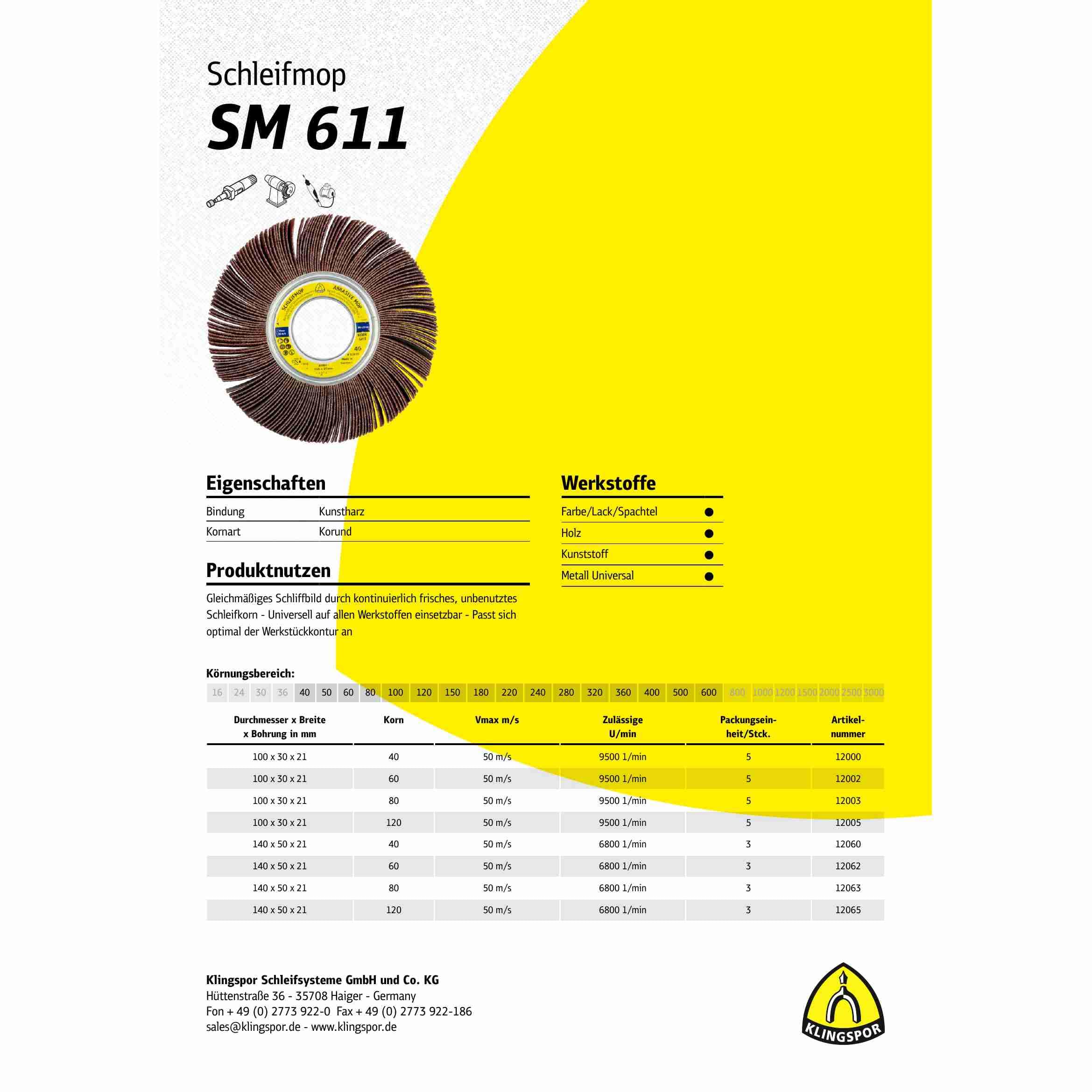 SM 611 LS 309 X - Cepillo de lija (3 unidades, 165 x 50 x 43,1 mm, grano 80)