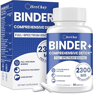 2300 MG Detox Binder Supplement – All-in-1 Detox Binder, Activated Charcoal, Zeolite, Bentonite Clay – Liver & Gut Detox Cleanse, Toxin Flush, Digestive, Max Absorption, 90 Vegan Capsules
