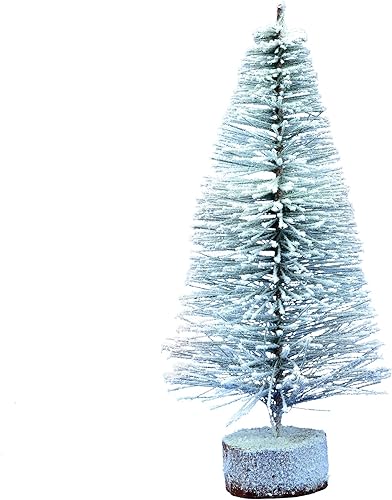 Miniatura 1 de Vickerman Árbol de Navidad artificial de pueblo flocado de 12 pulgadas, sin luz, paquete múltiple de árboles sintéticos cubiertos de nieve,