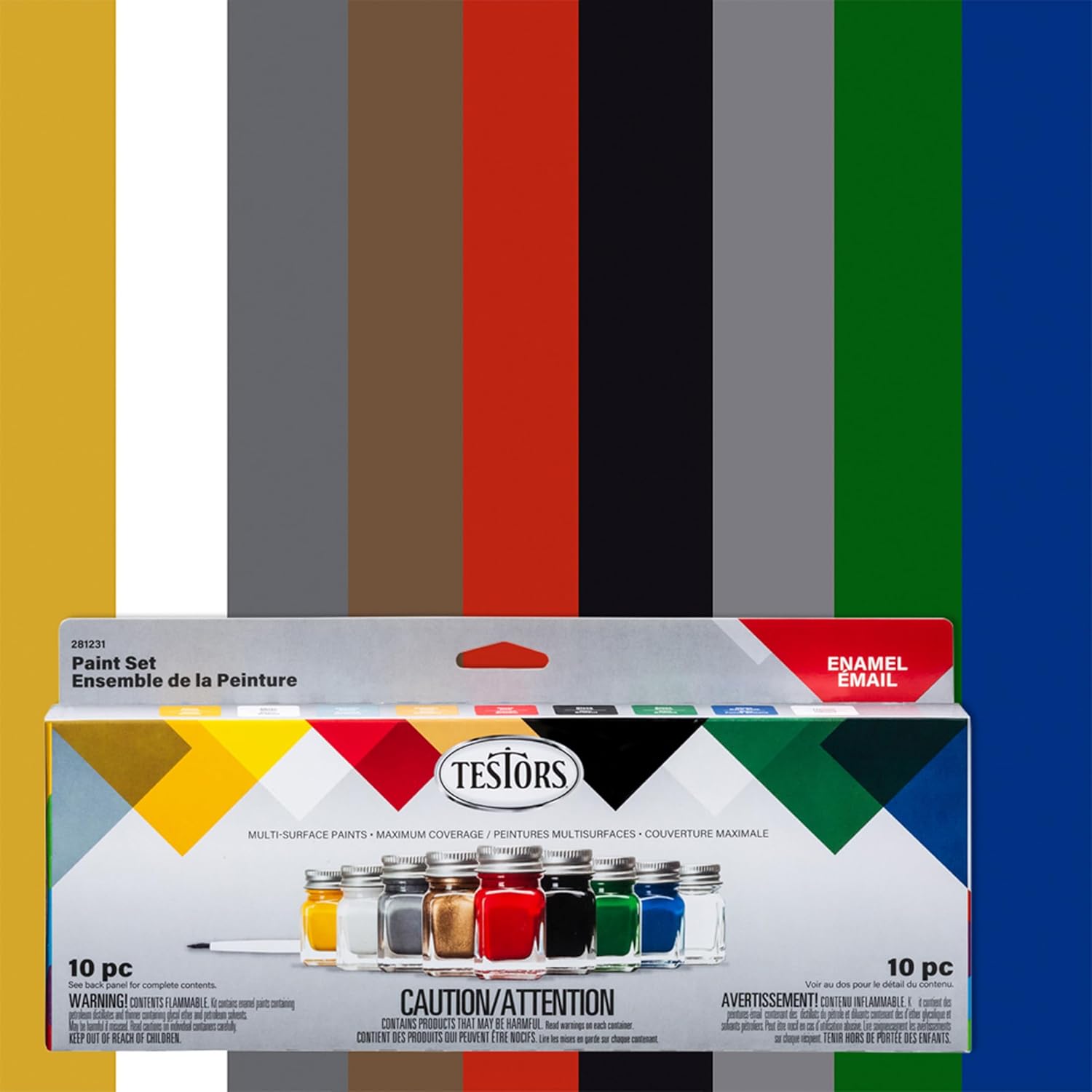Testors 281231 Enamel Paint Set, 10 Piece Set