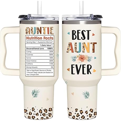 Gifts for Aunt - 40oz Tumbler With Handle & Straw - Best...