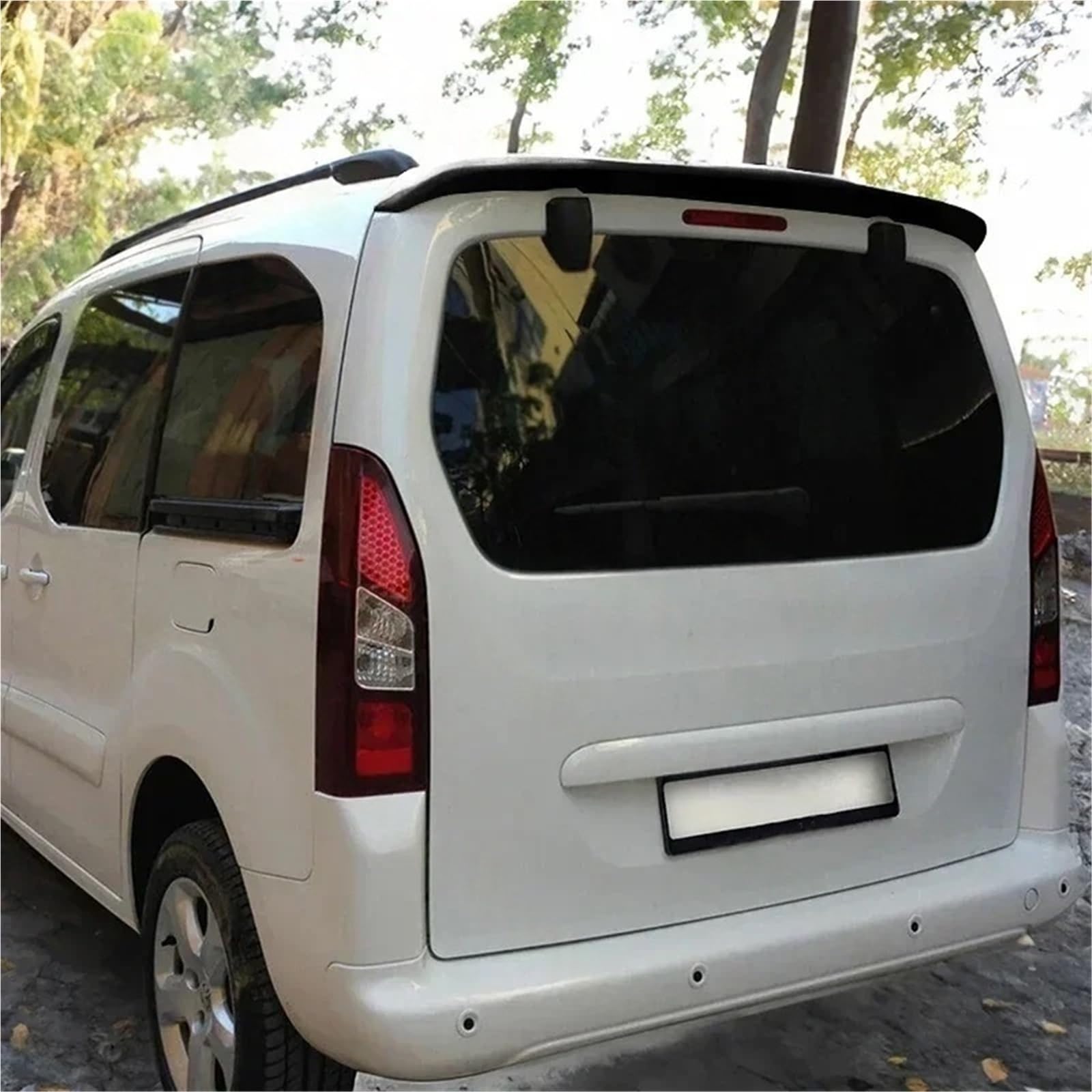 Kompatybilny z ABS dla Peugeot Partner Tepee 2009 do 2018 tylny spojler dachowy samochodu bez farby lub błyszczącego czarnego nadwozia(No Paint)