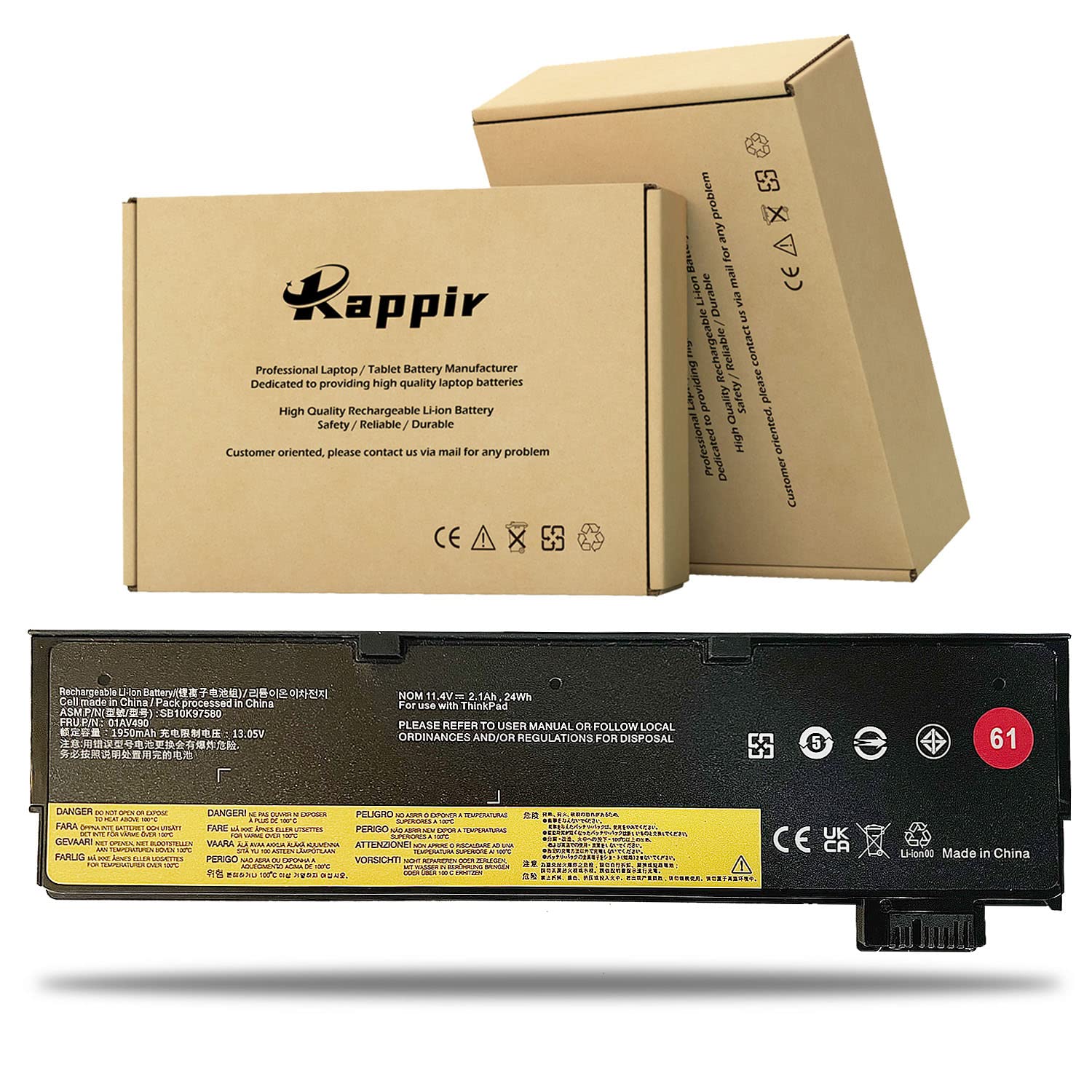 BOWEIRUI 01AV490 Laptop Battery Replacement for Lenovo ThinkPad T470 T570 T480 T580 A485 A475 P51S P