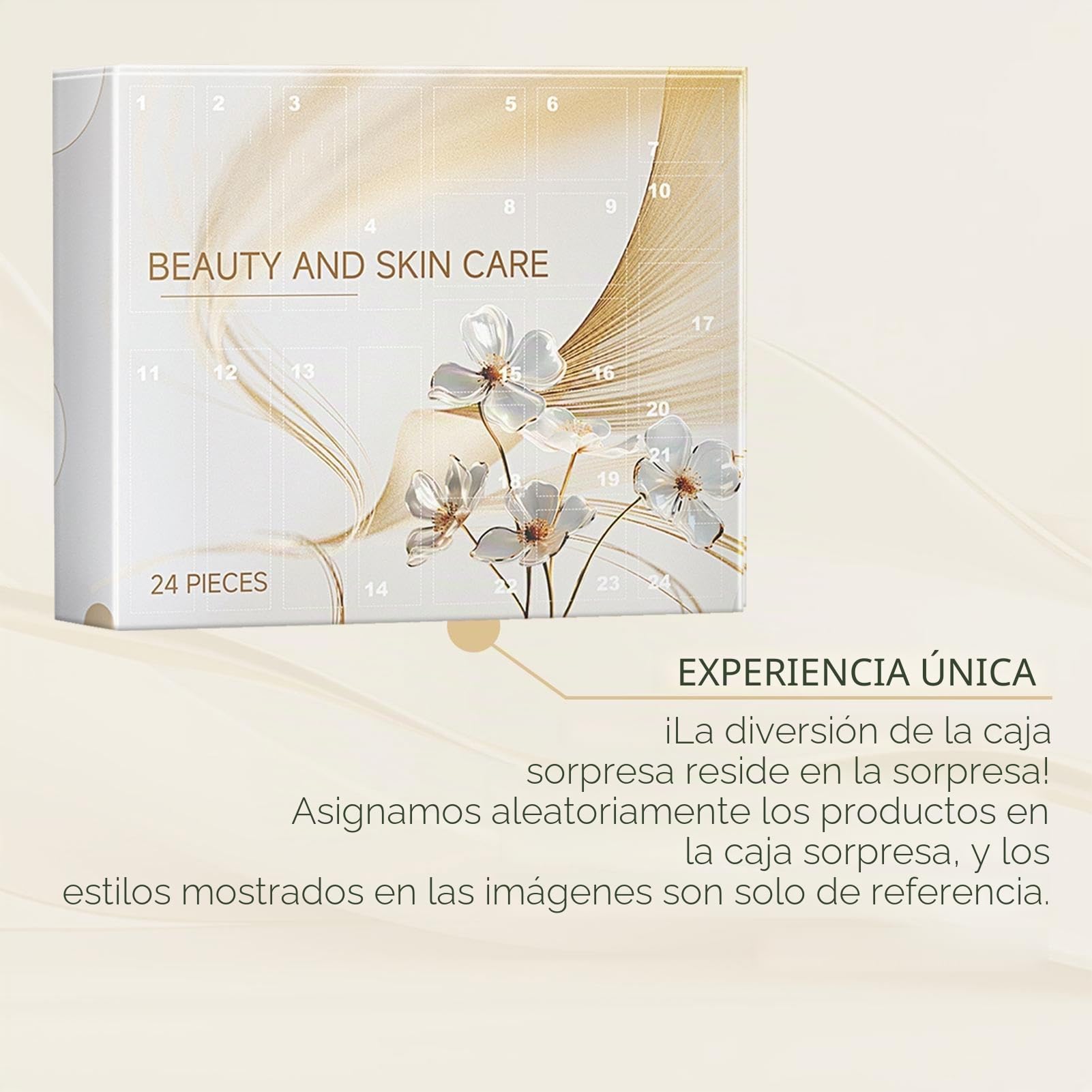 Calendario de Adviento 2024 | Calendario de Adviento de belleza 2024 | mujeres | Crema facial de 24 días Calendario de cuenta atrás de Navidad - Calendario de cuenta atrás de Navidad con juego
