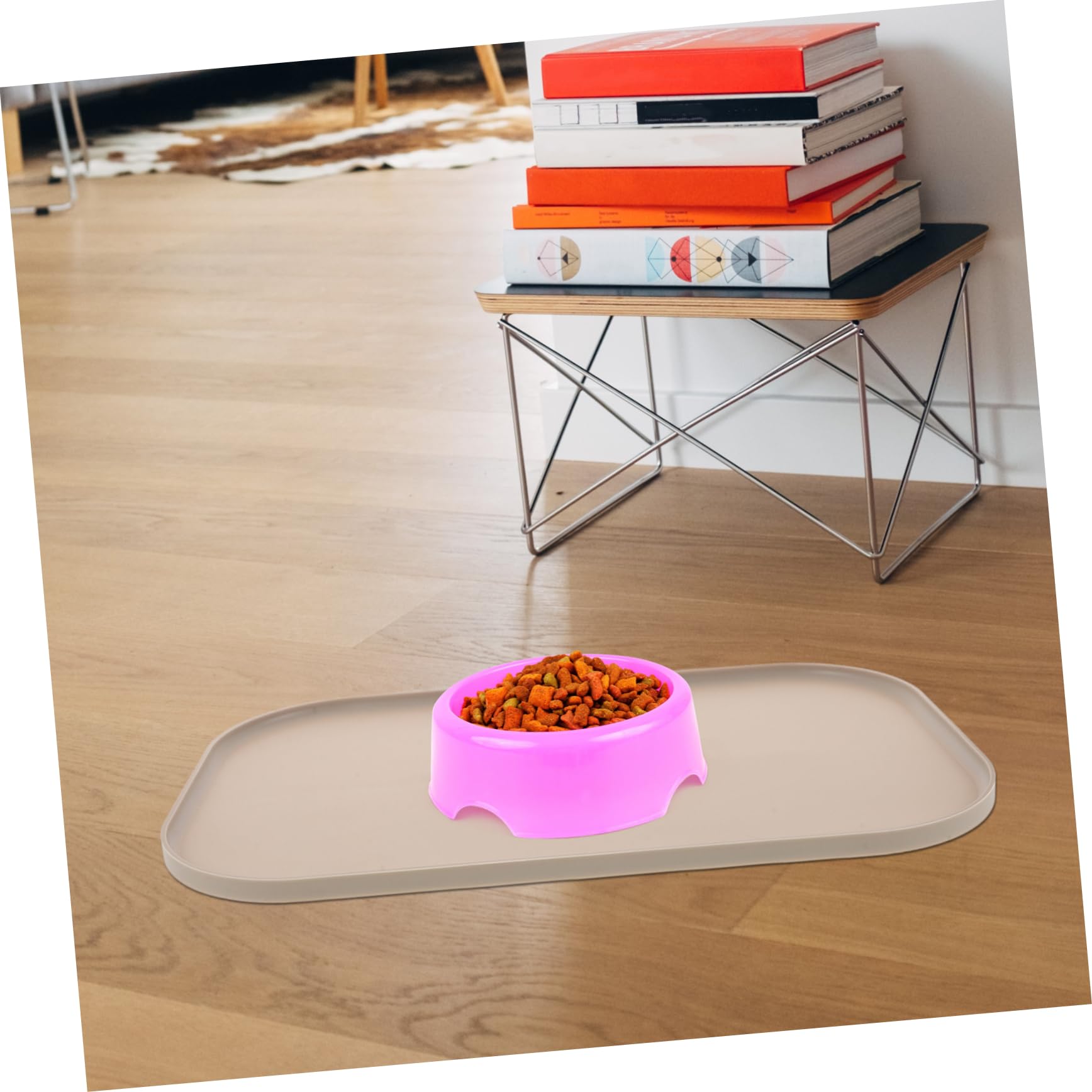 ERINGOGO Pet Feeding Mat with Raised Edges Durable Silicone Dog Bowl Mat for Food Water Easy to Clean Puppy Feeding Placemat Non Slip Design for Cats Dogs
