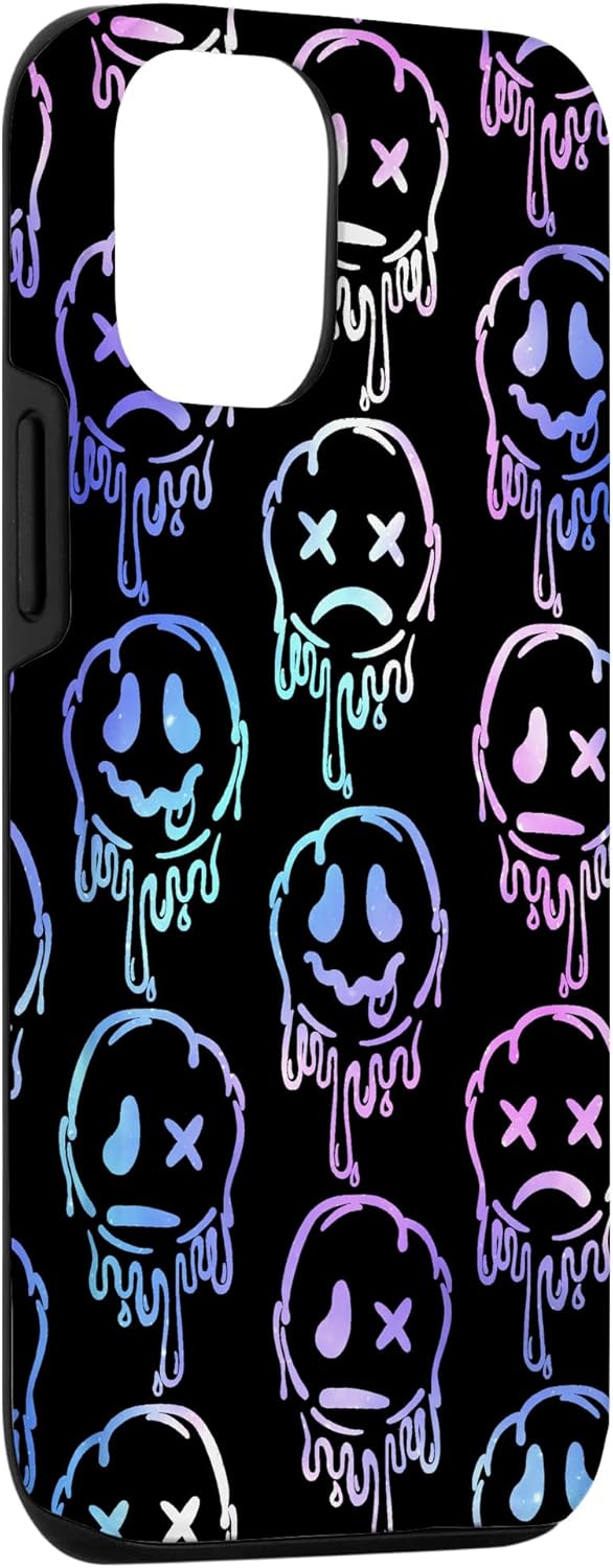 Melting Happy Face Doodle Smile Trippy Acid Sad Graffiti Case for iPhone 12/12 Pro