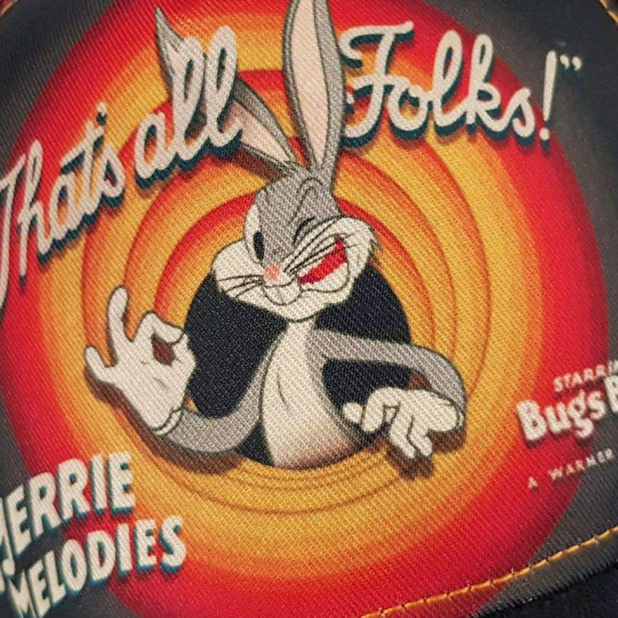Capslab Casquette Looney Tunes Bugs Bunny Gris Filet Rouge