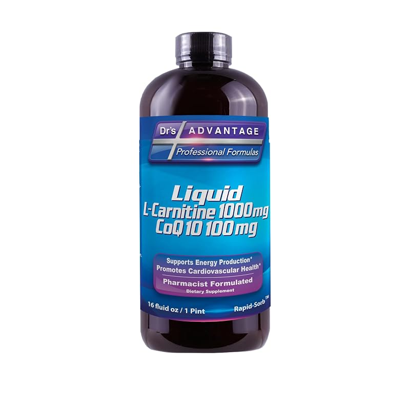 Dr's Advantage Suplemento nutricional líquido de L-carnitina com CoQ10, 473 mL