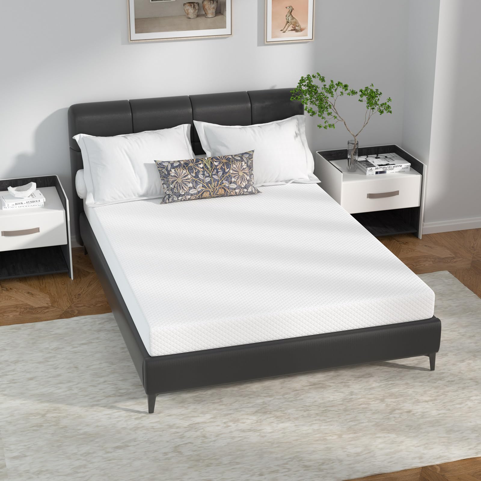 6 inch Full Mattress, Gel Memory Foam Full Size Mattress in a Box for Comfortable Sleep and Pressure Relief, Medium-Firm Support, Washable Cover, CertiPUR-US