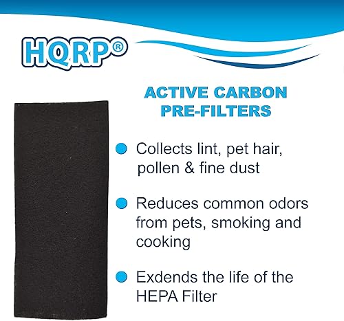Miniatura 4 de HQRP Paquete de 4 filtros de carbono compatibles con filtros HEPA Holmes HAPF30  AER1 series HAPF30CS, HAPF300, HAPF300D, HAPF30AO, HAPF300AH,