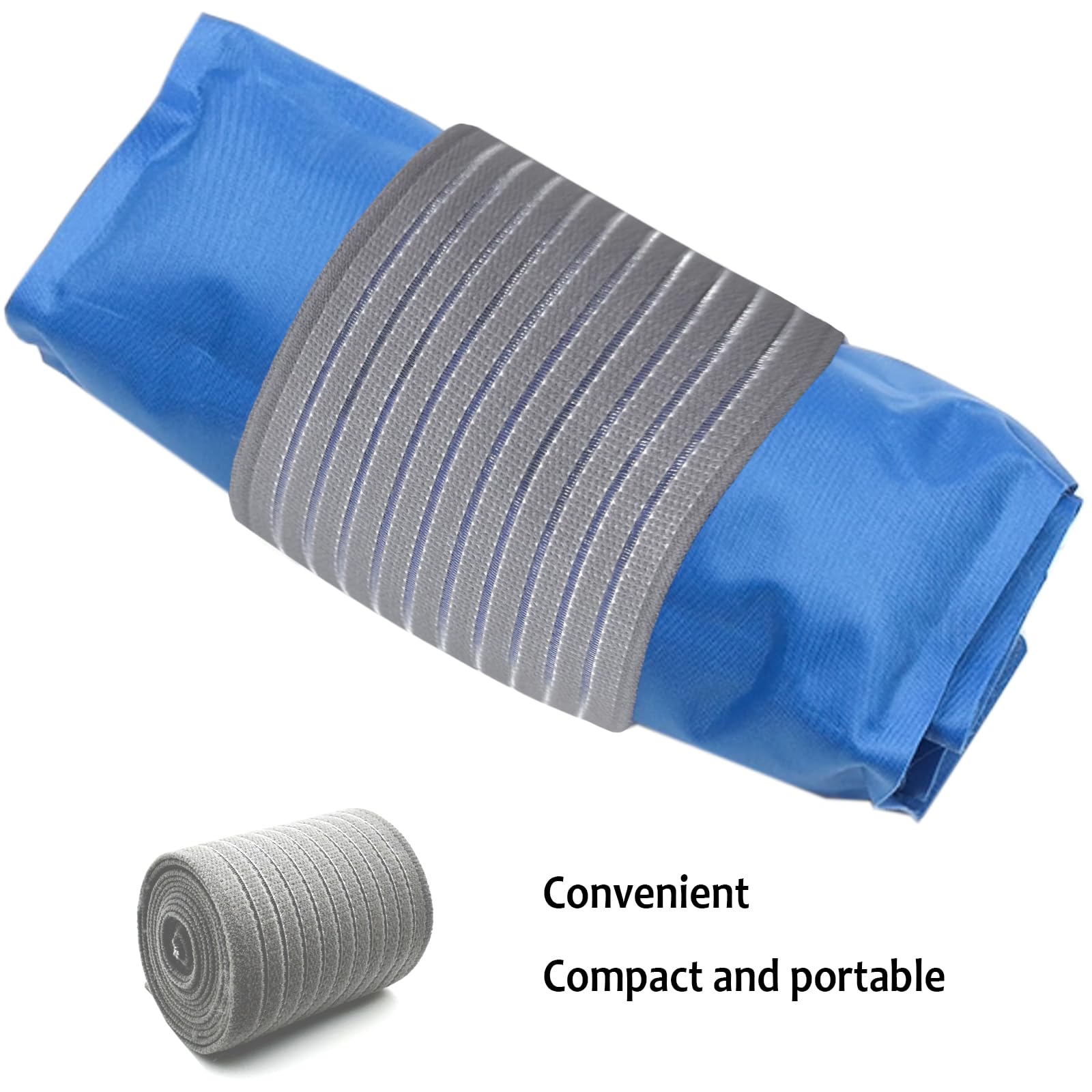 Correa de compresa fría, cinturón elástico para envolver compresas frías, correa extensora de bolsa de hielo, añade longitud a la mayoría de bolsas de hielo, multifuncional (gris)