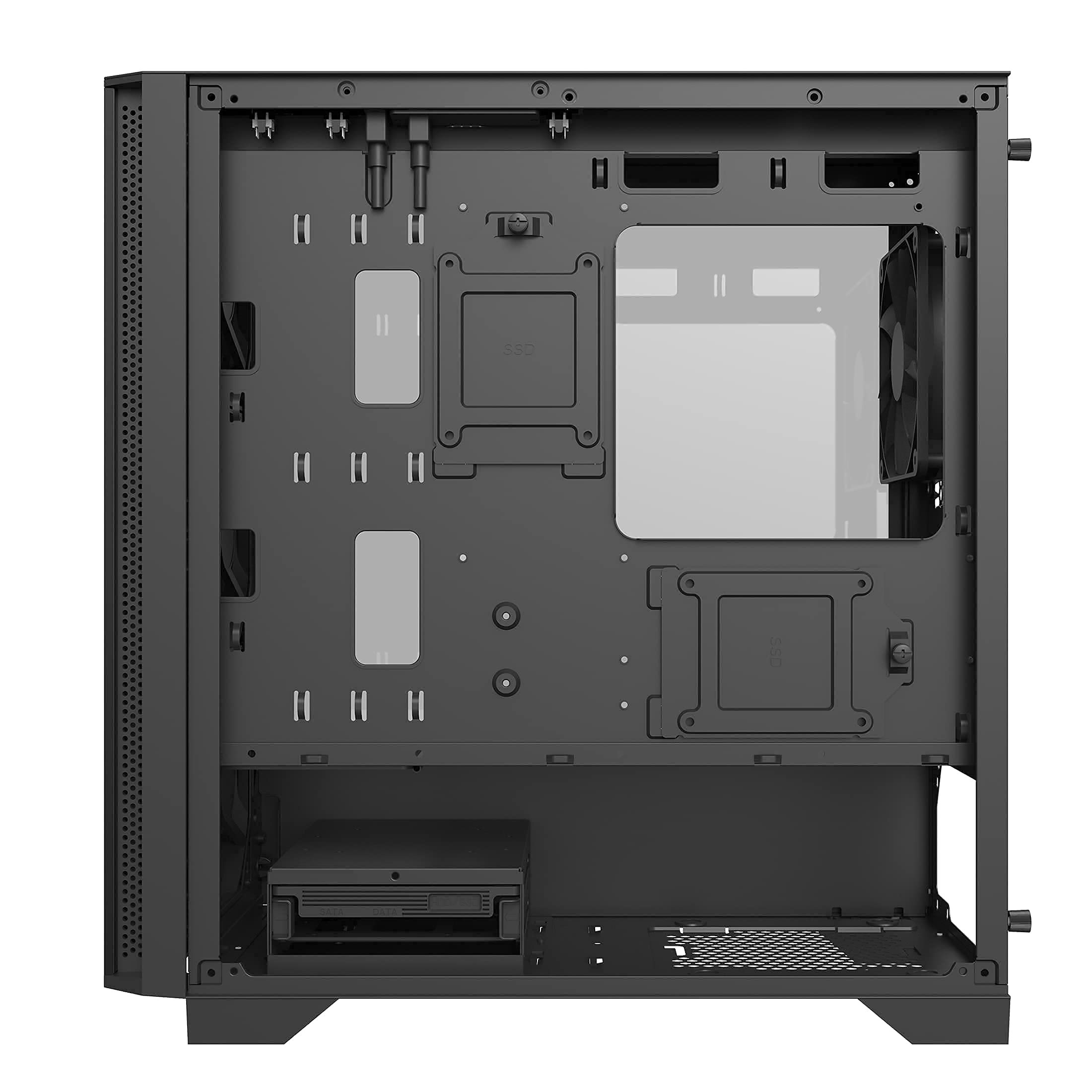Montech AIR 100 Lite Micro ATX-2xventilatori Silenziatori Preinstallati-Design Ultra Minimal-Pannello Anteriore in Maglia Fine-Flusso d'aria elevato-Pannello laterale Aperto Portabacco, Nero