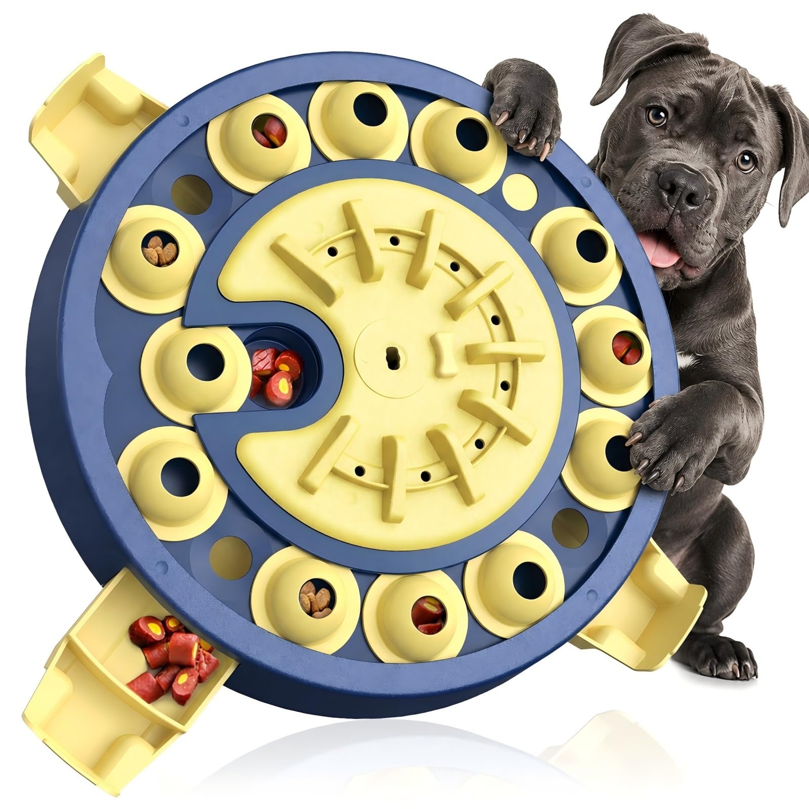 KADTC Jouet puzzle pour chien, marque et design américains, grande taille, 3 niveaux de défi étape par étape, 4 façons de jouer, débutant à avancé, anti-ennui pour chiens intelligents, stimulation