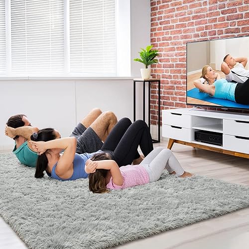 Miniatura 139 de Amearea Alfombra suave y esponjosa de alta calidad, moderna, 5 x 7 pies, alfombras de felpa mullida para sala de estar, dormitorio, habitación