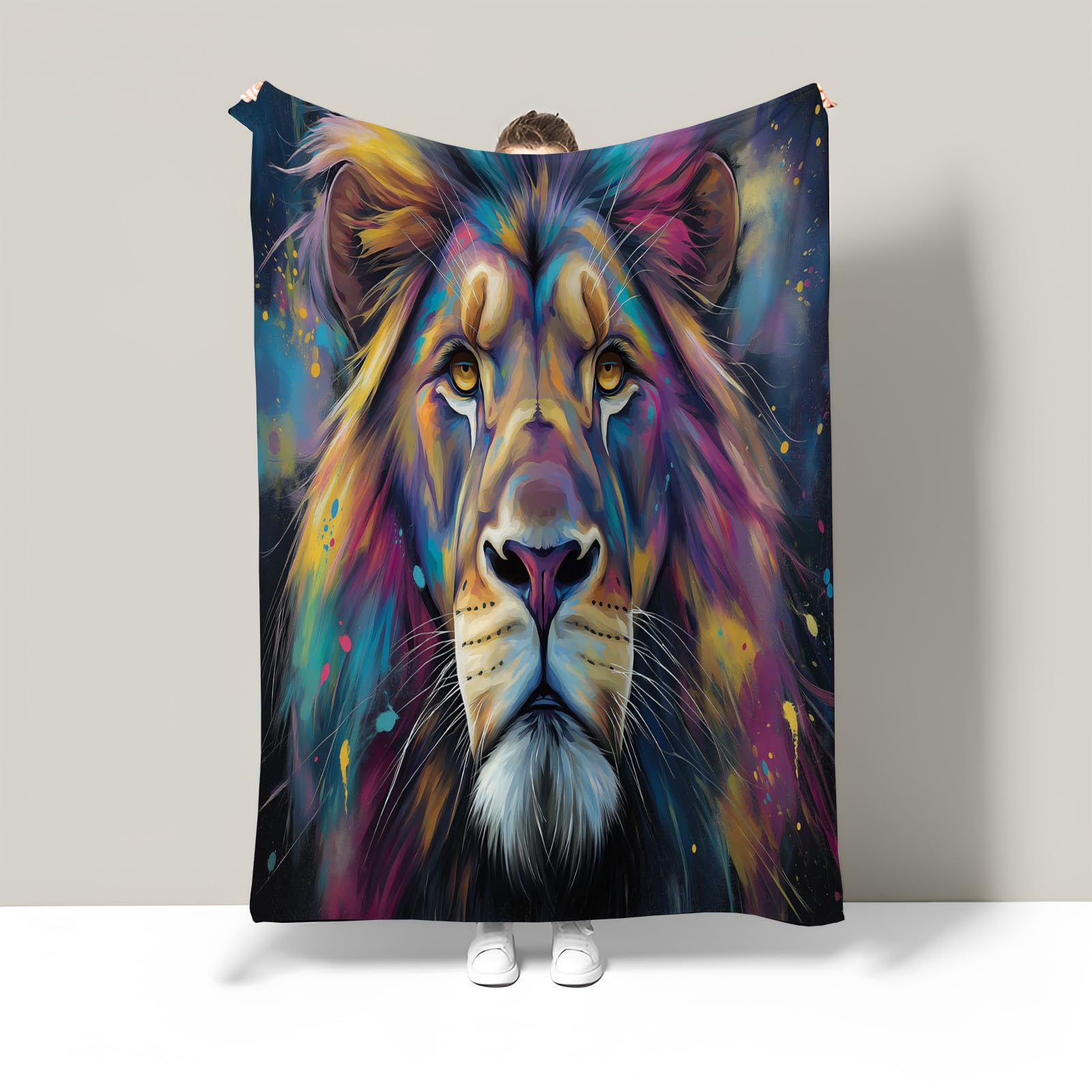 Couverture renard à neuf queues ciel étoilé violet pour vos soirées cocooning sur le canapé