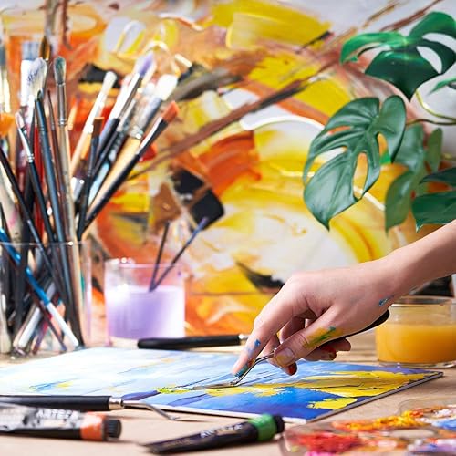 Miniatura 7 de ARTEZA Juego de 12 colorestubos de pintura acrílica (0.74 onzas, 0.7 fl oz), pigmentos ricos, no se decoloran, no tóxicas, pinturas para artistas,