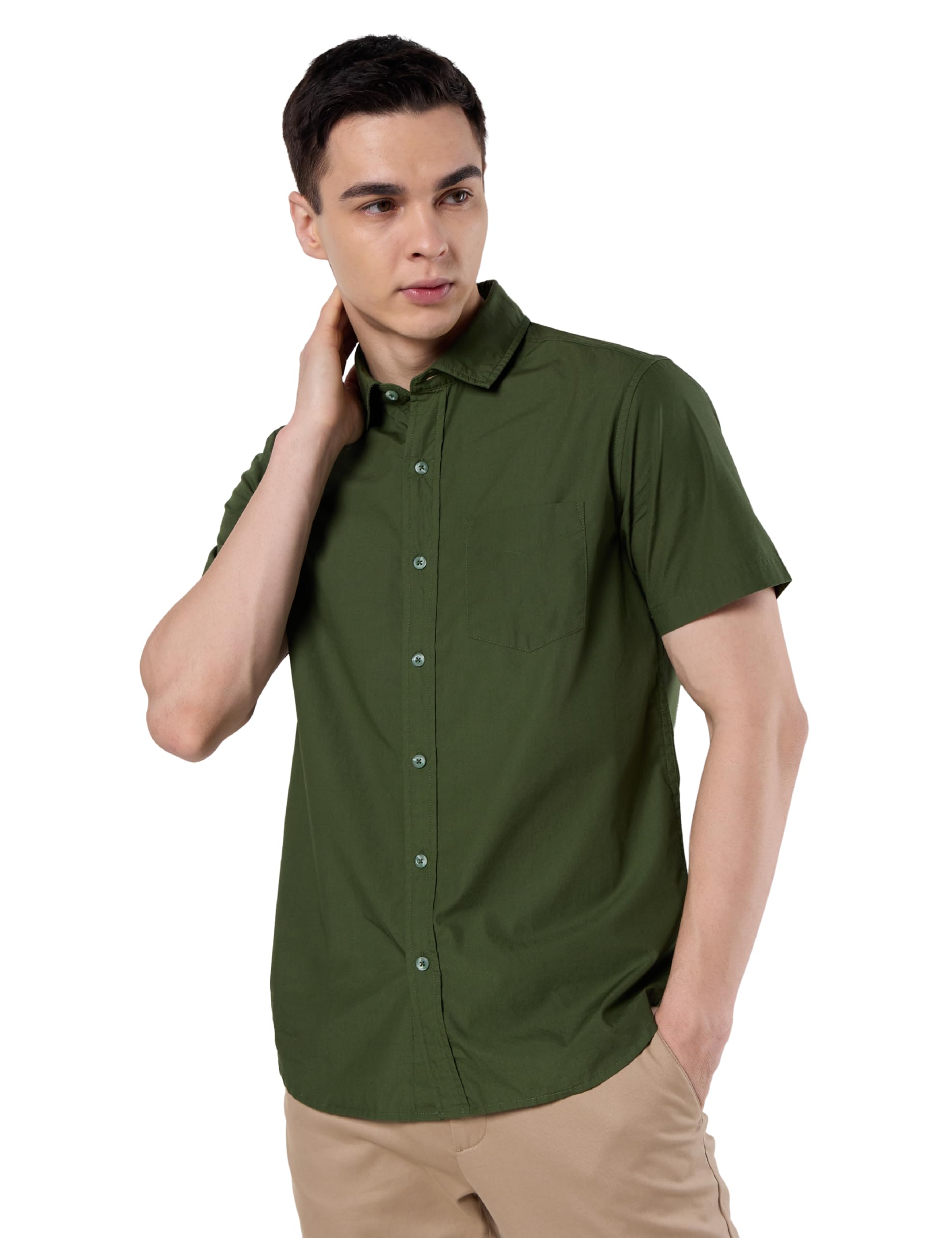 symbol premium Men's Cotton Poplin Casual Shirt - Regular Fit | Half Sleeve | Pure Cotton (Available in Plus Sizes)-picture-21
