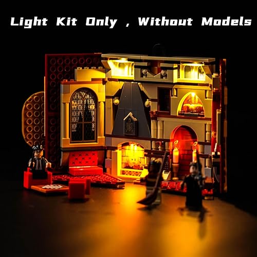 Miniatura 3 de Bourvill Luz LED para Lego 76409 Gryffindor House Banner Set, versión clásica, iluminación de bloques de construcción, modelo compatible con Lego