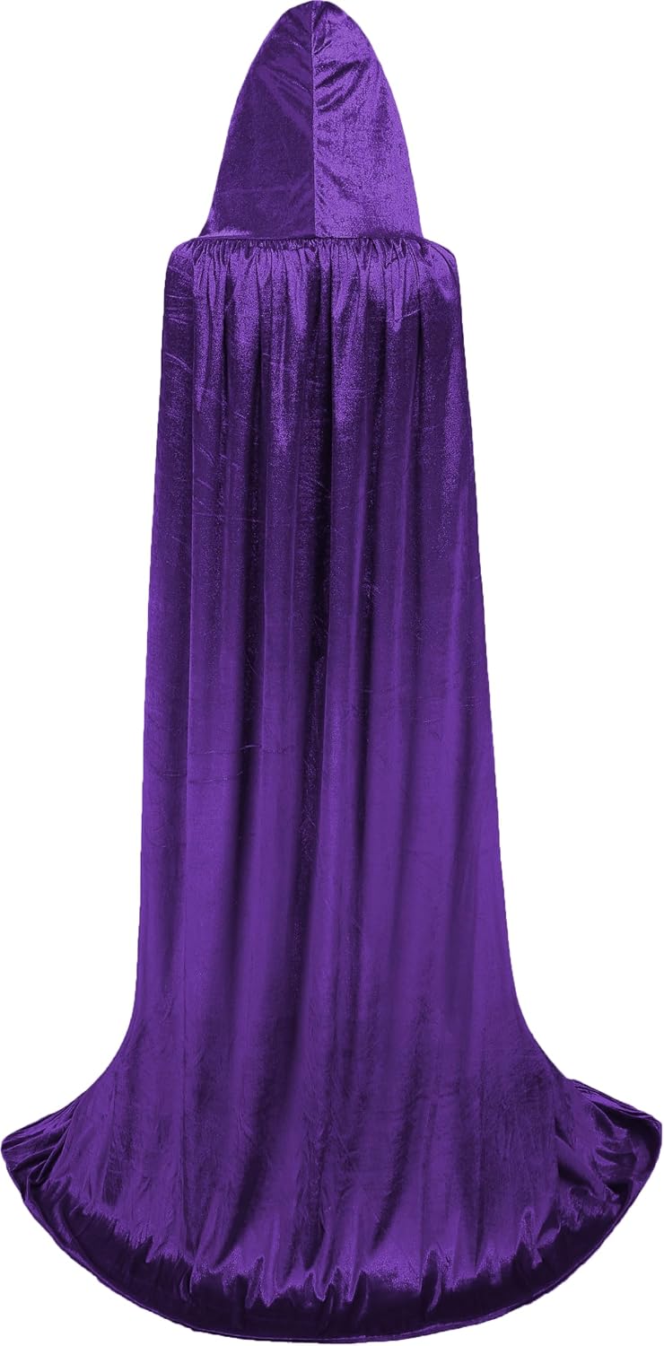 Dreamture Unisex Hooded Cloak Long Velvet Cape For Halloween Christmas