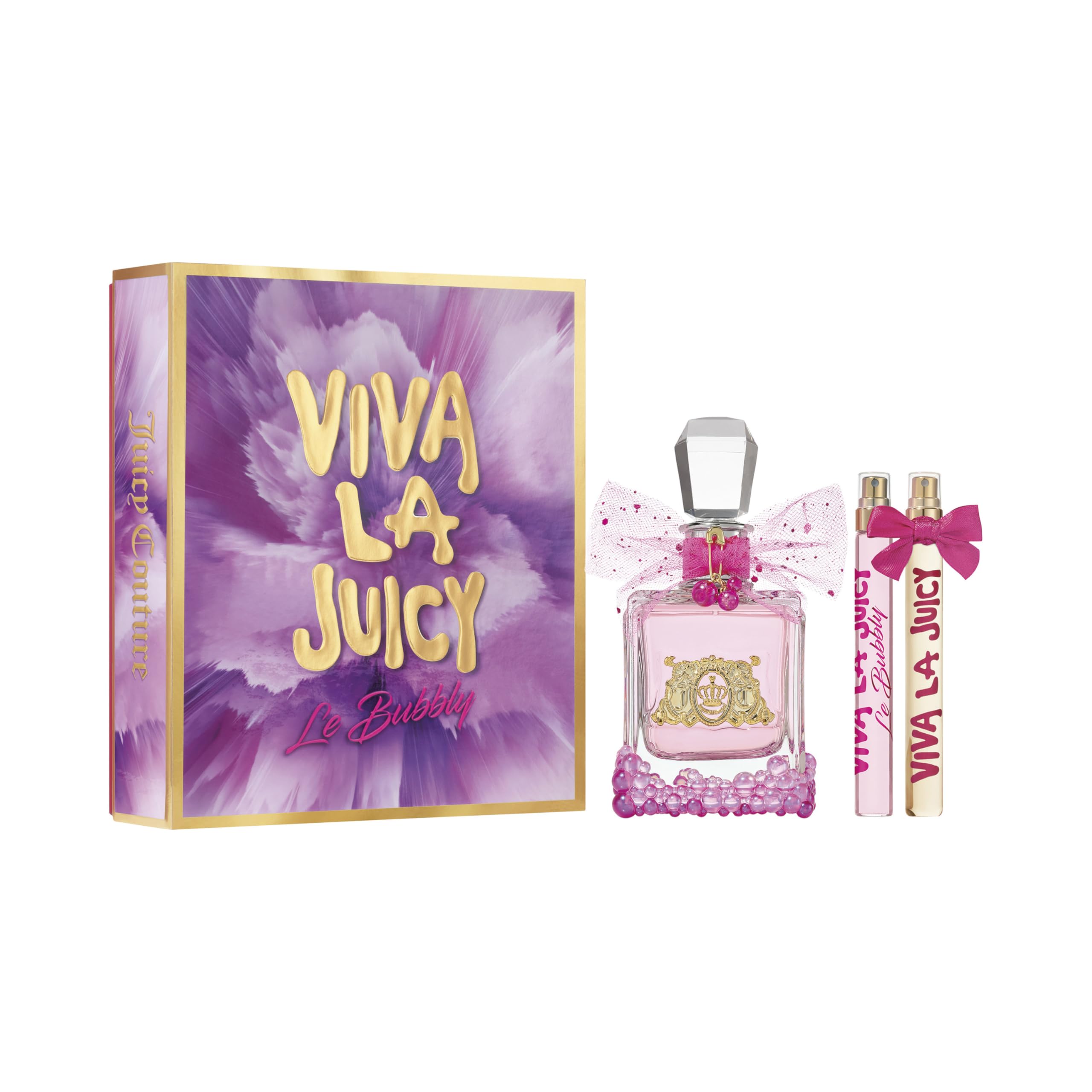 Juicy Couture - Viva La Juicy Le Bubbly Eau de Parfum für Damen Geschenkset, fruchtiger Gourmand Amberduft, Champagner-inspirierter Beeren-Akkord, Gardenie & goldene Amber, prickelnd-delikates Parfüm