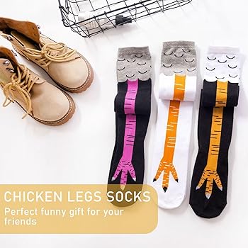 Calzini Alti Con Zampe Di Gallina - 3 Paia Divertenti Per Costumi E Cosplay, Traspiranti E Elastici - Foto 11