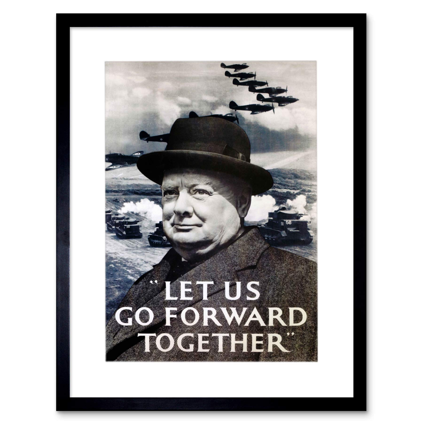 Wee Blue Coo War Churchill Winston Military Victory Britain WW2 Picture Framed Wall Art Print