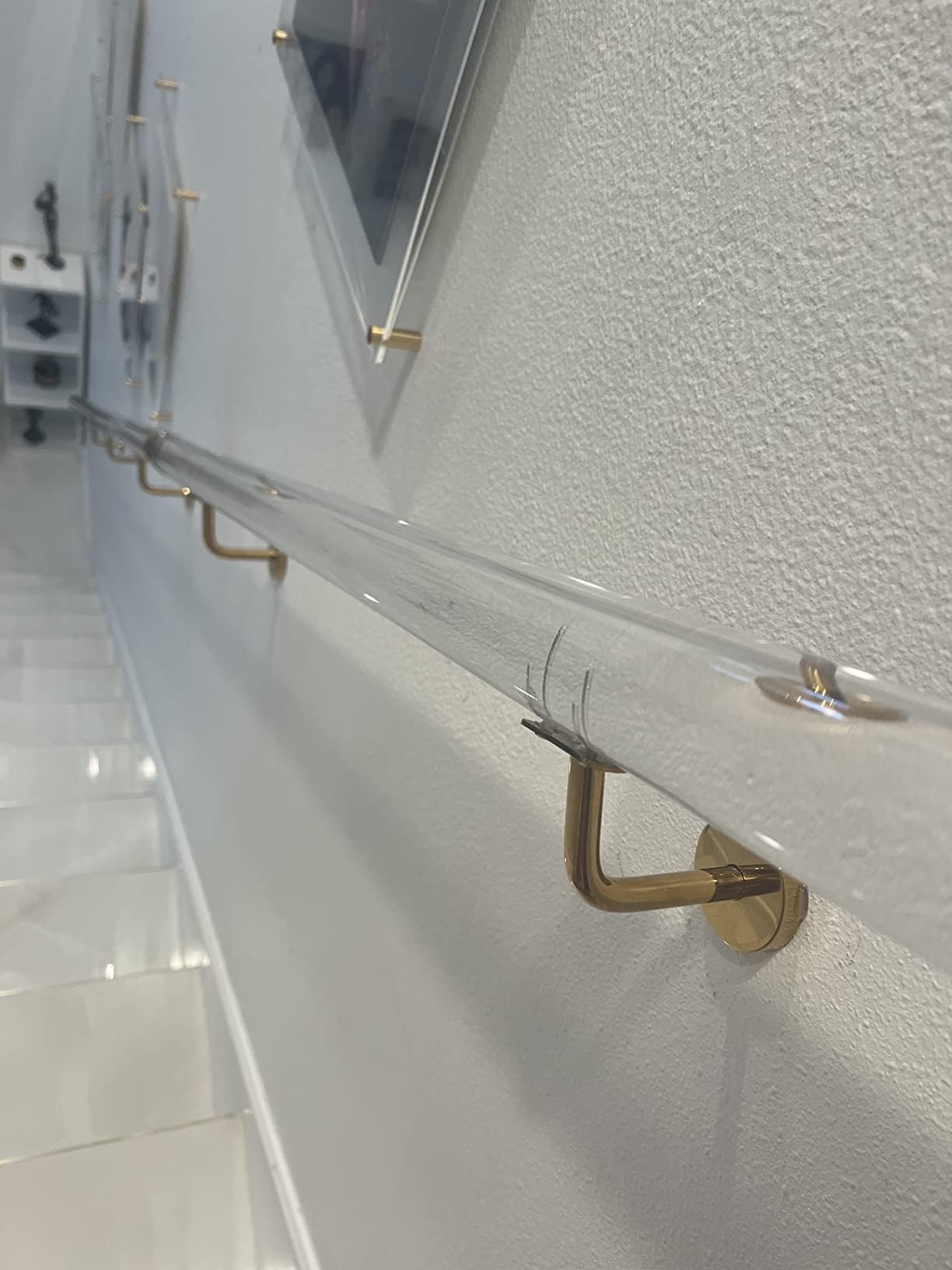 Custom C - Kit de barandilla acrílica antideslizante de 50 cm a 700 cm, montaje en pared para un hogar seguro y resbaladizo