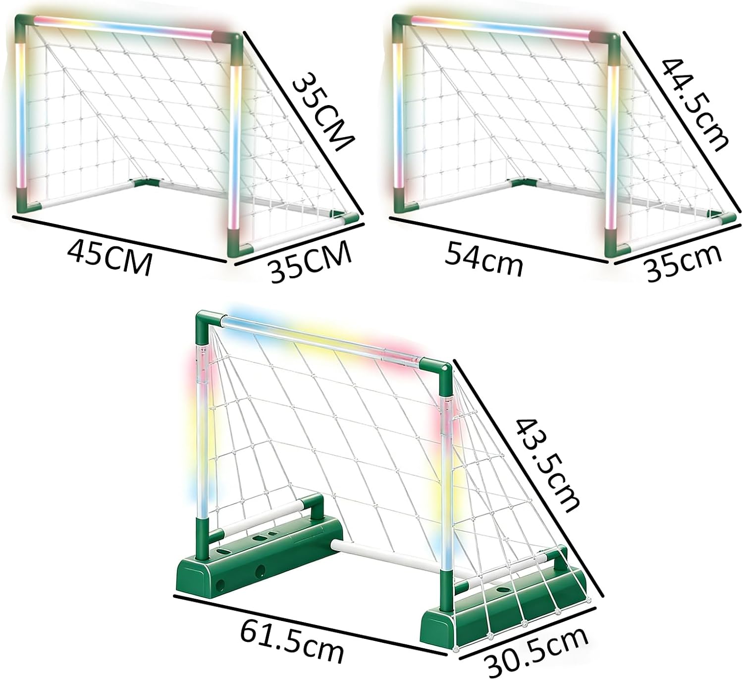 Soccer Training Equipment with Built in Lights for Night Use and Various Ball Activities Permanent Soccer Goal
