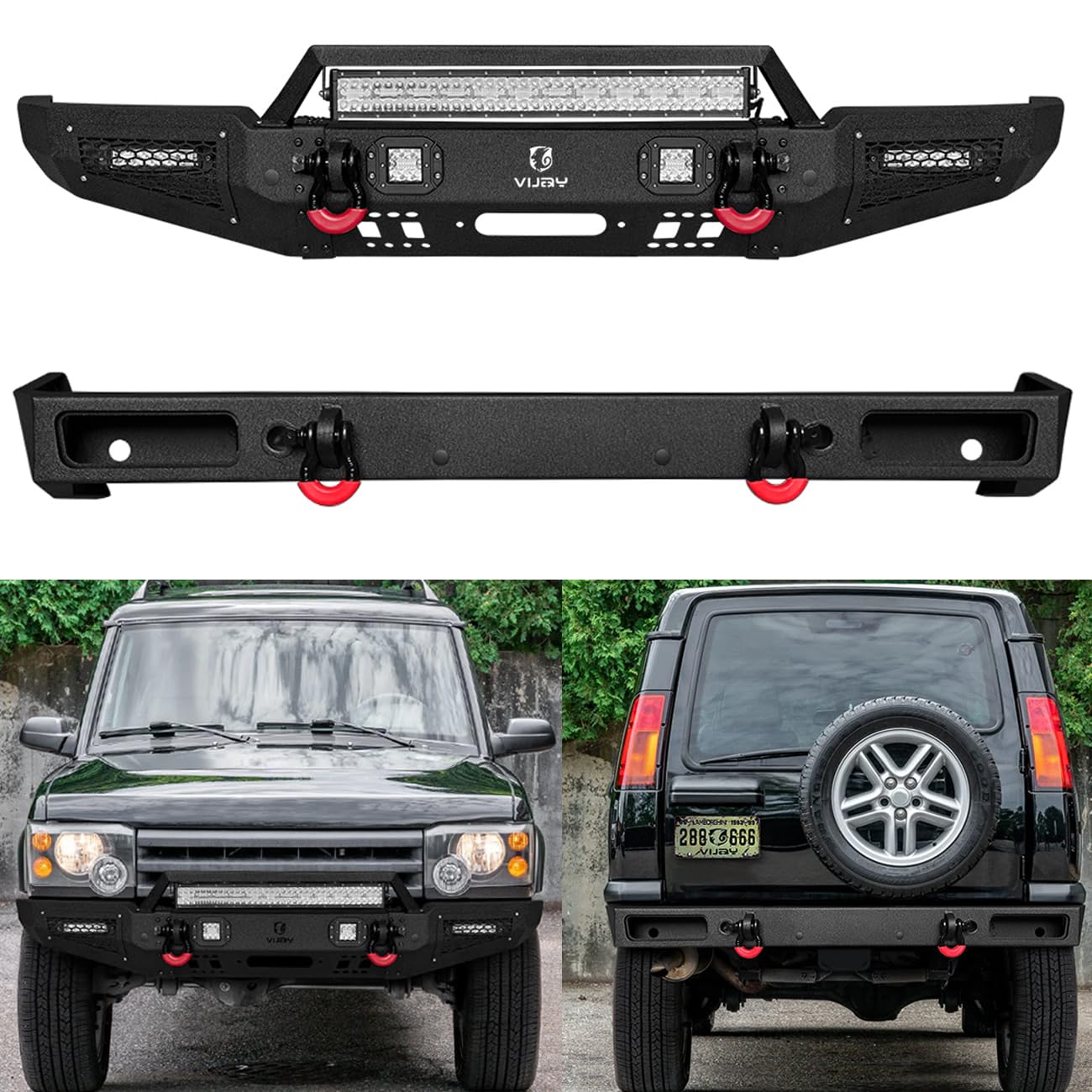 Amazon.com: Vijay Front and Rear Bumper Fits 1999-2004 Discovery 2